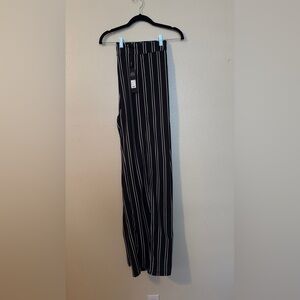 Fashion Nova Men's Black and White Striped Dress Pants